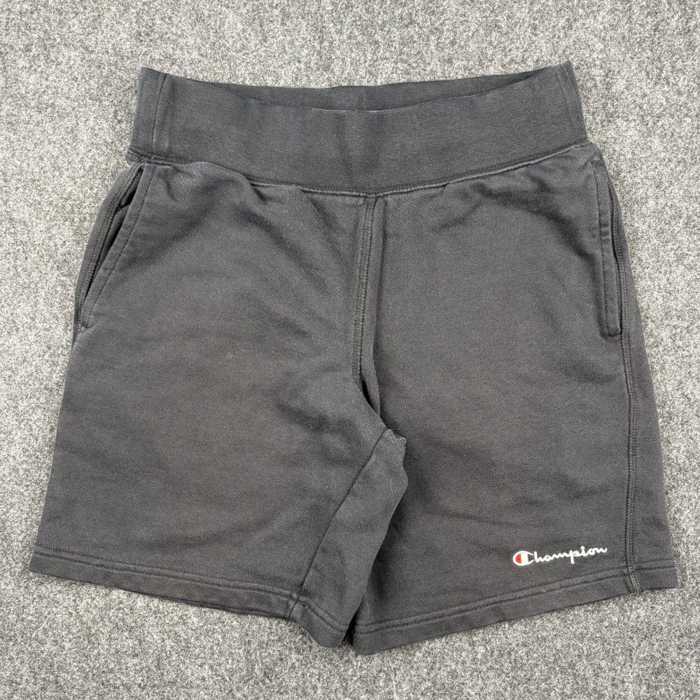 Champion Reverse Weave Sweat Shorts Black Mens Small Embroidered Logo Pockets